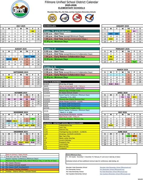Annual School Calendars [English/Spanish] - Family Resources and ...