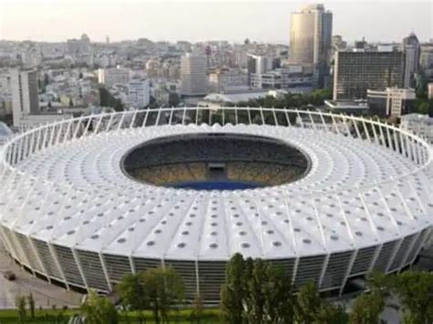 An aerial view shows the Olympic stadium in Kiev - May 16, 2012 | The ...