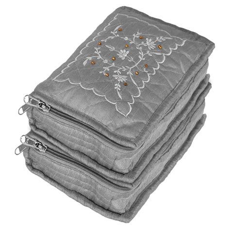 Kuber Industries Embroidery Design Satin Jewellery Organizer For ...