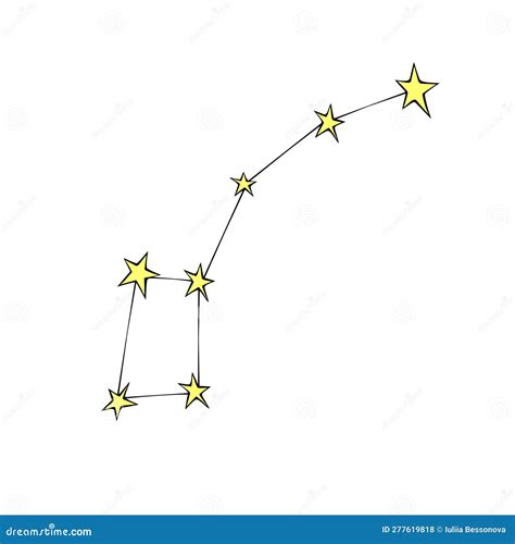Vector Abstract Constellation in Doodle Flat Style. Little Dipper ...