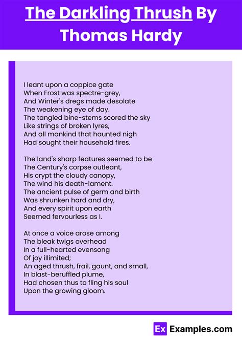 The Darkling Thrush Poem by Thomas Hardy to Download