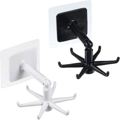 STOCKHAWKERS 360° Rotating Folding Hook Self-Adhesive Waterproof Wall ...