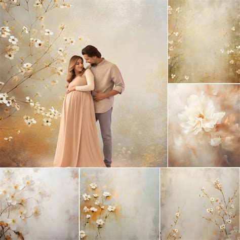 Neutral Beige: Floral texture digital backdrop | Gogivo