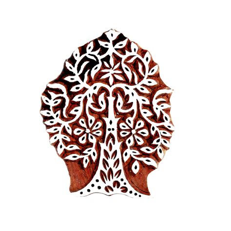 Tree Pattern Mughal Design Wooden Printing Stamp Block Hand-Carved for ...