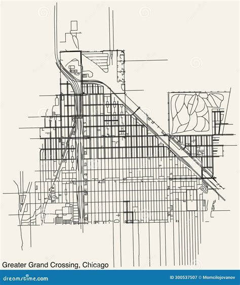 Street Roads Map of the GREATER GRAND CROSSING COMMUNITY AREA, CHICAGO ...