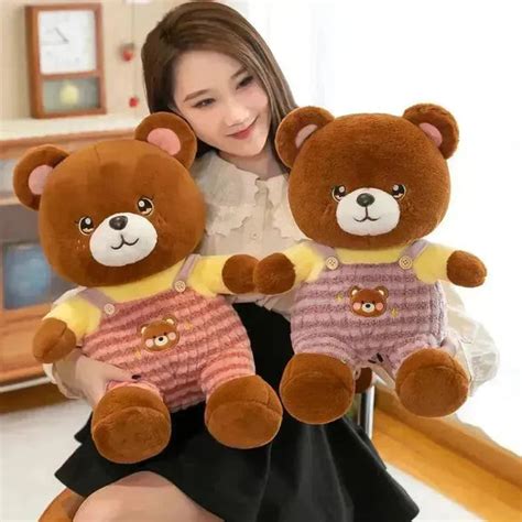 Brown Dungaree Bear Stuffed Toy | Buy Imported Soft Toys in India