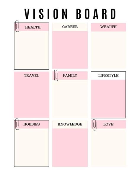 Image result for Vision Board Worksheet