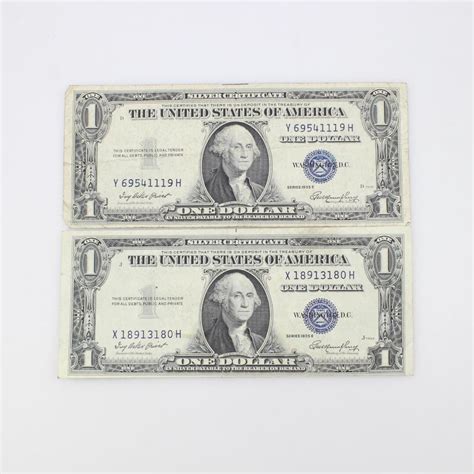 1935-E Silver Certificate One Dollar, 2 Pieces | Property Room
