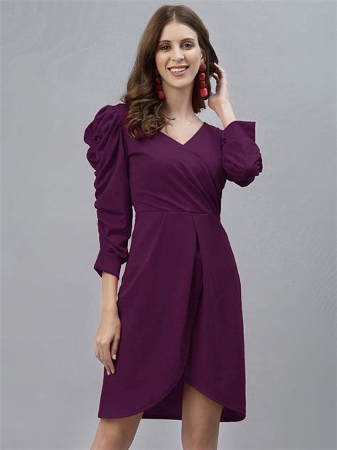 Royal Plum Fit and Flare Dress by Wyshlist