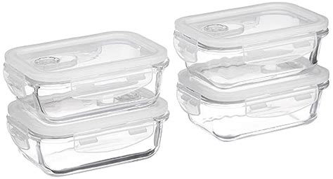 Amazon Brand - Solimo Borosilicate Glass Containers with Air-Vent Lids