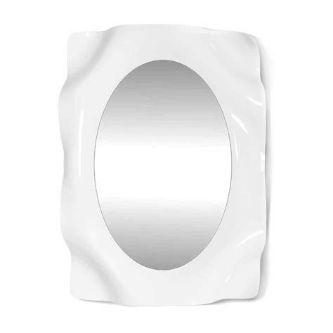 Modern design wall mirror Diva made in Italy, white finish