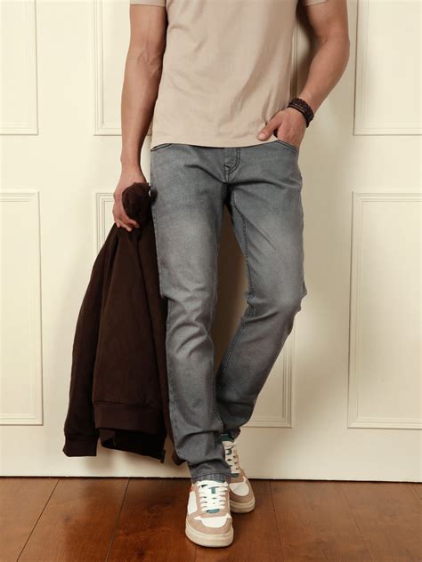 Faded Slim Tapered Jeans | Grey – Wrogn