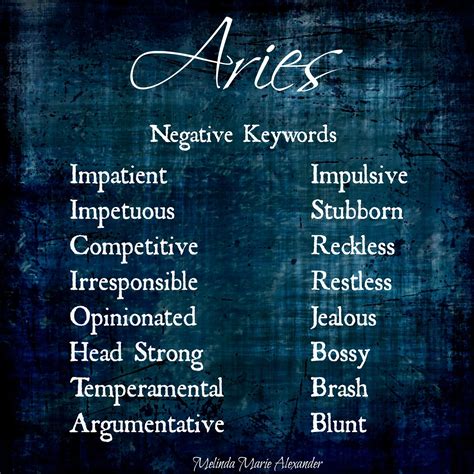 Aries | Melinda Marie Alexander | Aries personality traits, Aries ...