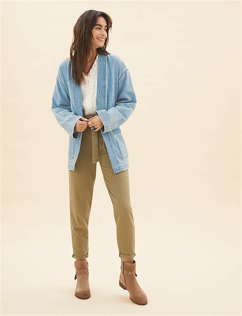 Buy Denim Belted Longline Kimono at Marks & Spencer
