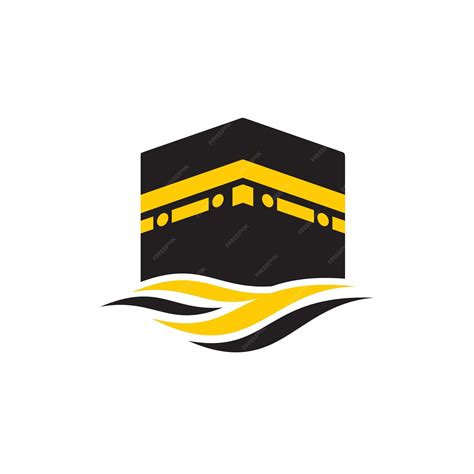 Kabah islamic hajj logo design | Premium Vector