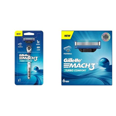 Gillette Mach3 Turbo Men's Razor With Flexball Technology | Pack Of 1 ...