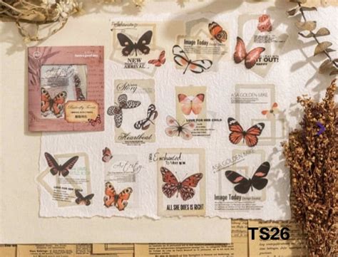 Arteria. Transparent Sticker Cutouts-Butterfly Forest- Pink