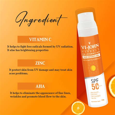 Buy VI-JOHN HERBAL SUN DEFENCE GEL SPF 50 PA+++ WITH MATTE FORMULA 50G ...