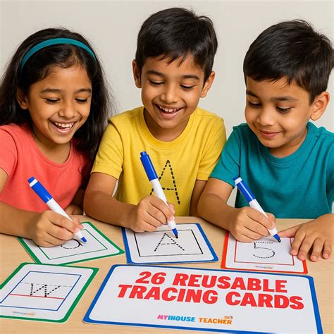 Capital A to Z Alphabet Tracing Reusable Flashcards – My House Teacher