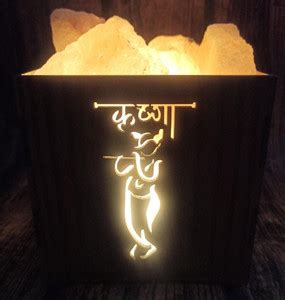 Aardeo Greens Wooden Lord Krishna Basket, Rock Salt Lamp for Positive ...