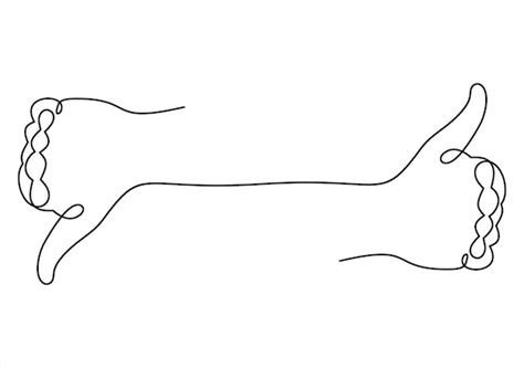 Un disegno a tratteggio delle mani con i pollici in su e i pollici in ...