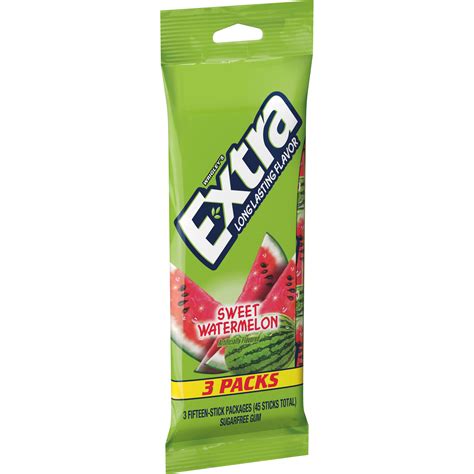 Extra Sweet Watermelon Sugar Free Chewing Gum Pack - 35 Sticks ...