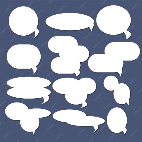Premium Vector | Vector white comic text speech bubbles with shadow