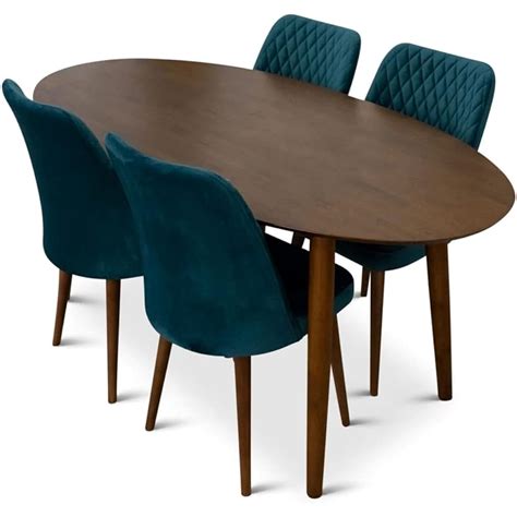 ASHCROFT Reece 5-Piece Mid-Century Oval Dining Set | Ubuy India