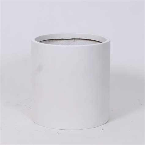 Craftter Large Cylindrical Shape White Color Fiberglass Planters (Gaml ...