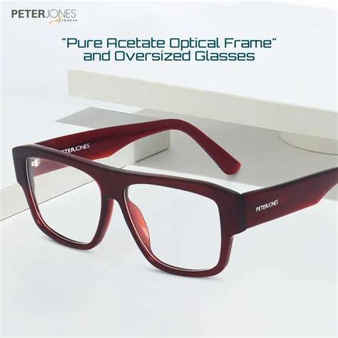 PETER JONES EYEWEAR Peter Jones I Red Color I Pure Acetate I Oversized ...