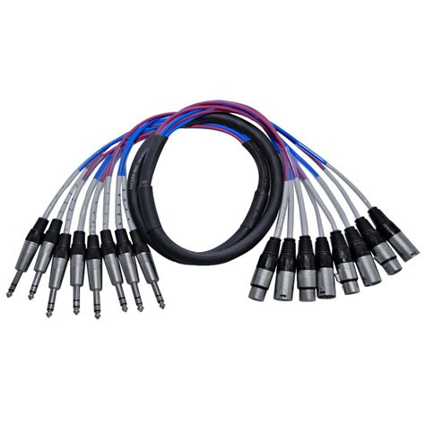 Seismic Audio SATXSW-8x5 4-Channel 5-Feet Insert Snake Cable 8 TRS to 4 ...