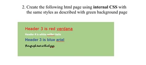 Example of Internal CSS 的图像结果