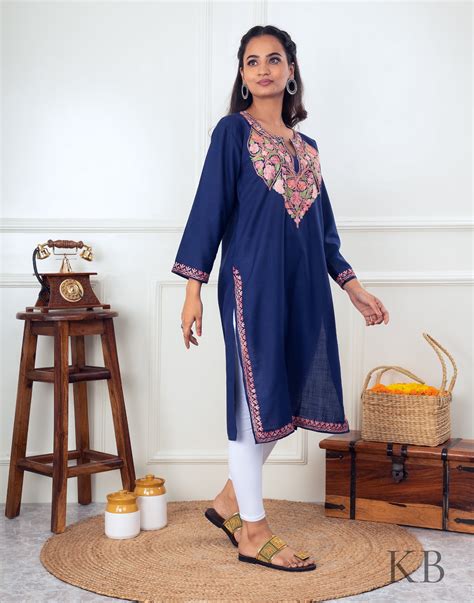 Buy Online Aari Embroidered Kurtis | Embroidered Kurtis | Kashmir Box ...