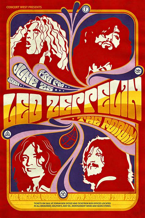 Led Zeppelin Vintage Concert Poster Iron On Transfer #12 - Divine ...