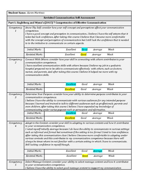 Revisited Assessment Table - Student Name: Karen Martinez Revisited ...