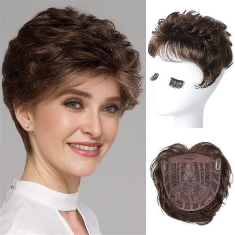 REECHO Hair Topper, Short Wiglet Hair Topper for Women with Thinning Hair Large Coverage ...