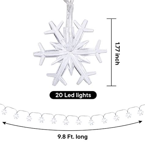 Snapklik.com : White Snowflake String Lights, 98Ft Christmas String Lights White Snowflake ...
