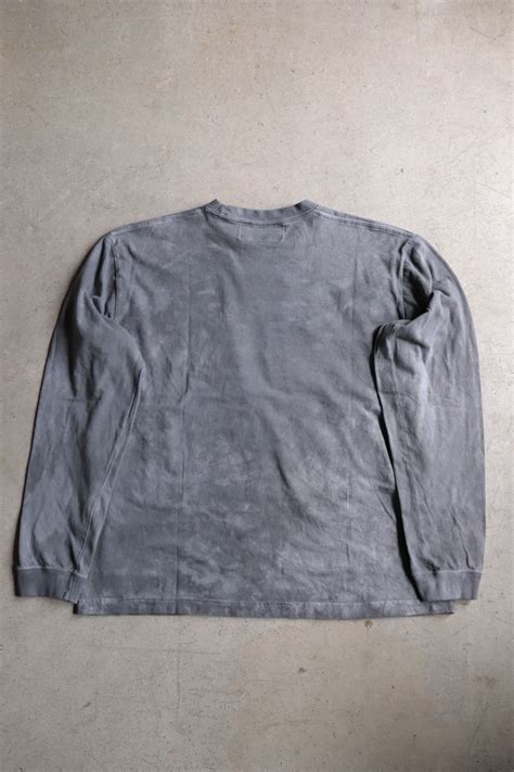 ANACHRONORM/アナクロノーム BLACK UNEVEN DYEING EMB L/S T SHIRT BLACK AN147 | MAMBO