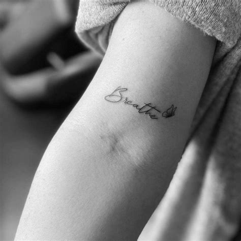 just breathe tattoo on wrist ideas