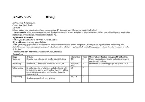 Image result for Writing a Lesson Plan Sample