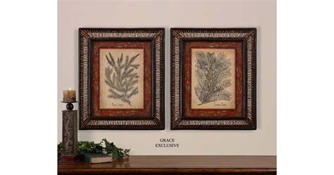Uttermost 50984 2 Fern Depiction Art Pieces with Bamboo Frames from the ...