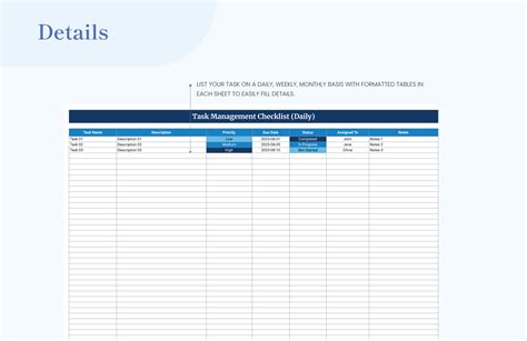 Free Task Management Checklist Template - Download in Excel, Google ...