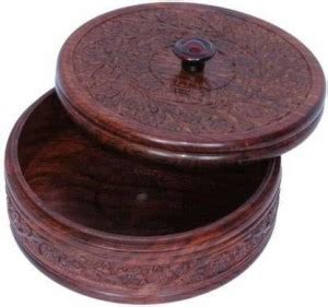 Tailos Sheesham Rosewood Wooden Serving CHAPATI Box Casserole Hot Pot ...