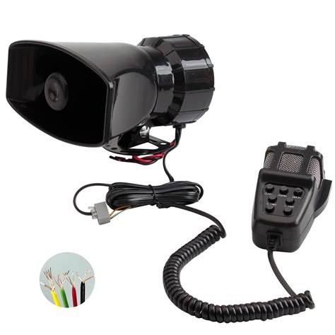 Snapklik.com : Alarm Horn Siren PA Speaker Mic System,BANHAO 100w 12v 7 ...