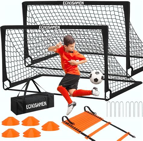 Kids Soccer Goals for Backyard, 2 of 6 x 4 ft Kids Soccer Goal Set ...