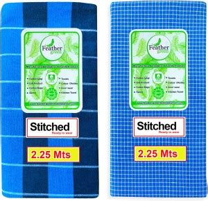 Feather Green Checkered Blue Lungi Price in India - Buy Feather Green ...