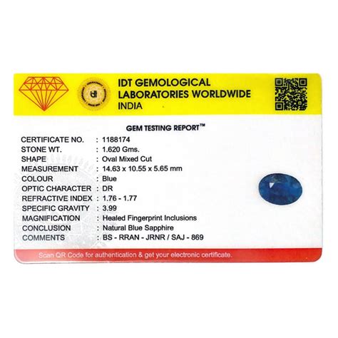 Thailand Blue Sapphire - 8.1 Carats - Natural and Certified | Pramogh