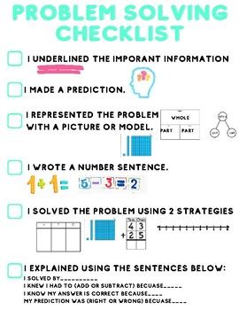 Image result for Problem Solving Checklist for Kids