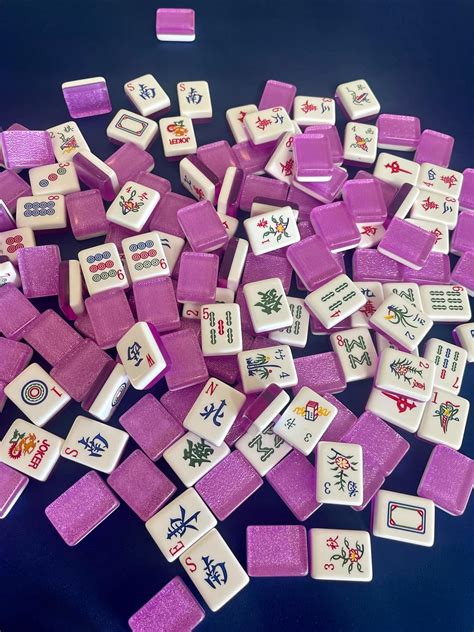 Amazon.com: Generic Mah Jongg Purple Sparkle/Glitter Hand Painted ...