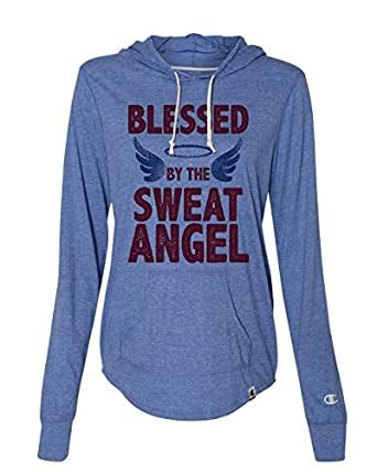Buy Womens Workout Champion Hoodie Blessed by A Sweat Angel Royaltee ...
